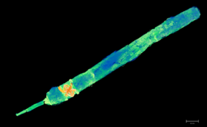 CT Scan of sword showing decorative details